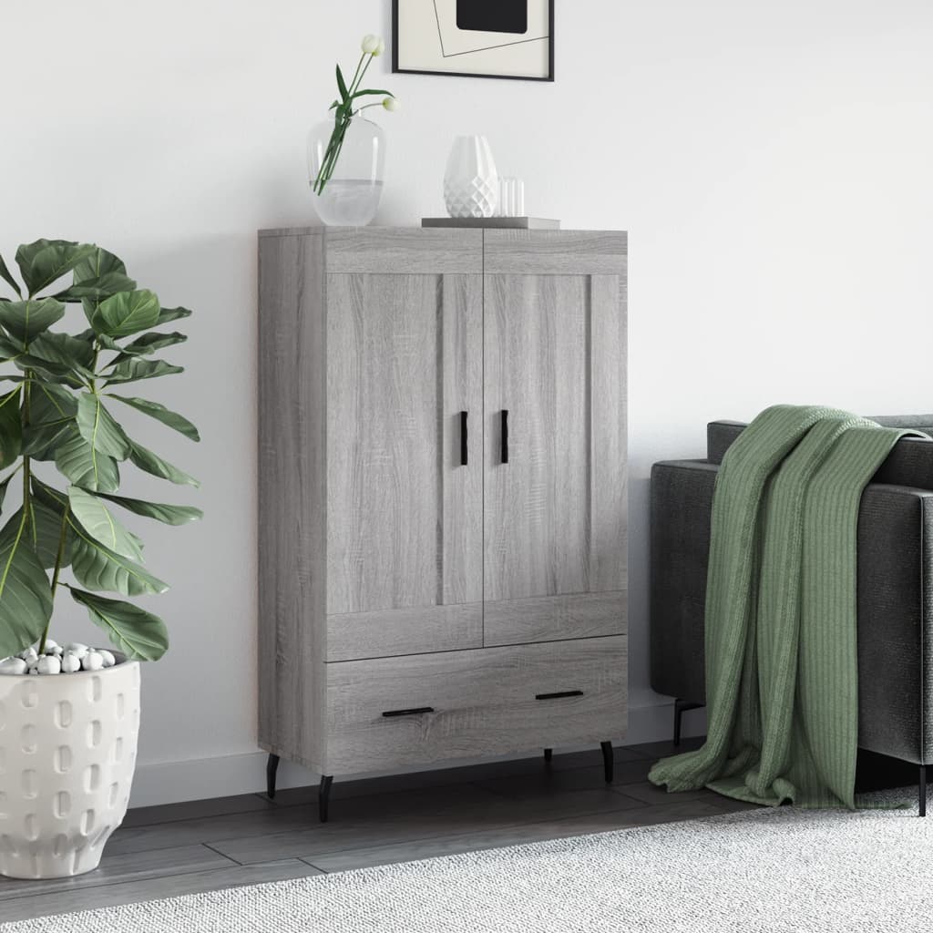 vidaXL Wysoka szafka, szary dąb sonoma, 69,5x31x115 cm