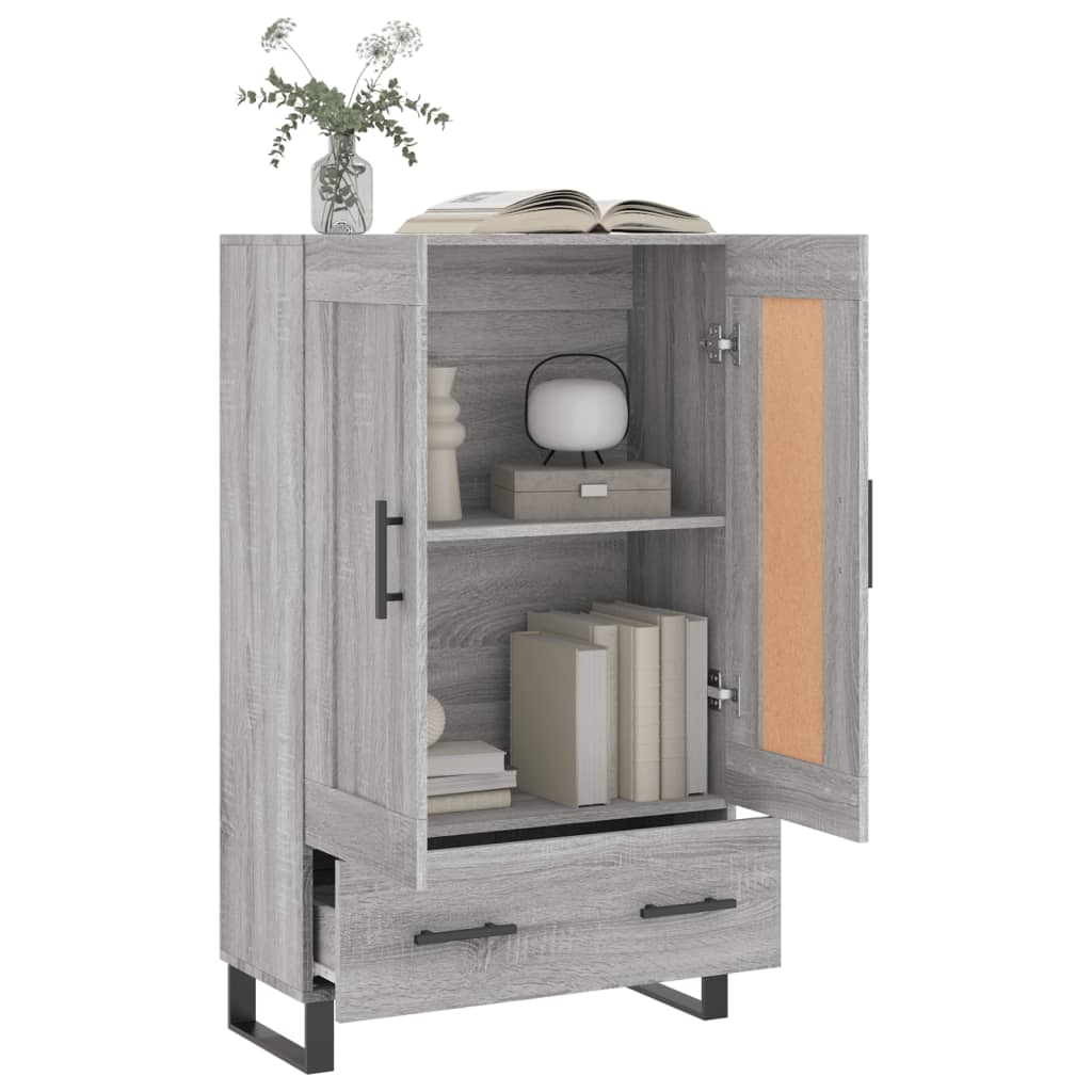 vidaXL Wysoka szafka, szary dąb sonoma, 69,5x31x115 cm