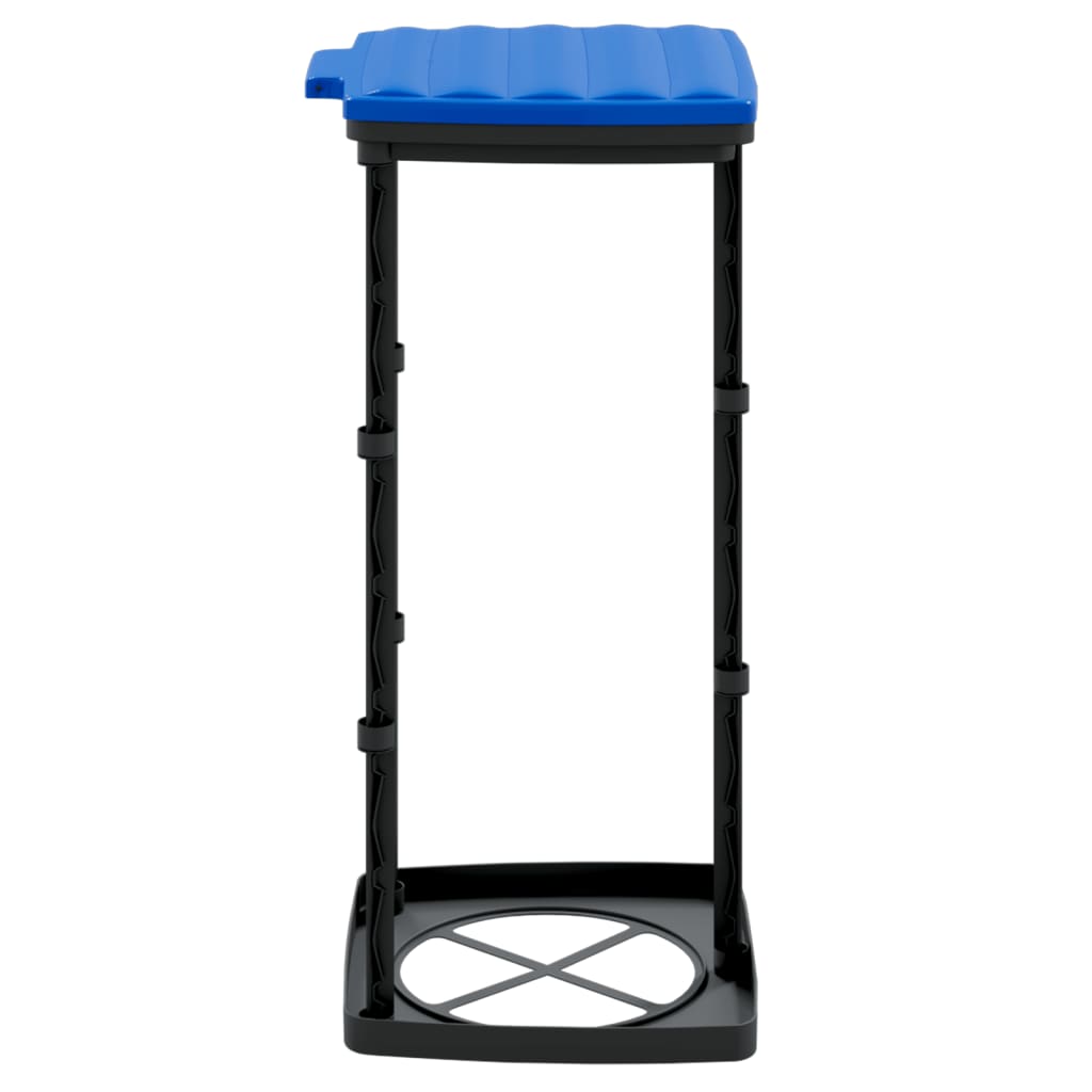 vidaXL Stojaki na worki na śmieci, 2 szt., czarno-niebieskie, 60 L, PP
