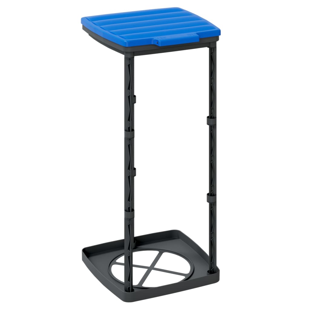 vidaXL Stojaki na worki na śmieci, 2 szt., czarno-niebieskie, 60 L, PP