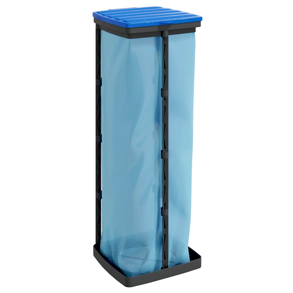 vidaXL Stojaki na worki na śmieci, 2 szt, czarno-niebieskie, 120 L, PP