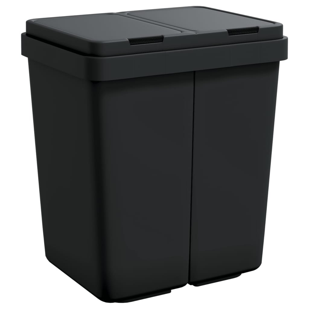 vidaXL Podwójny kosz na śmieci, antracytowy, 2x25 L