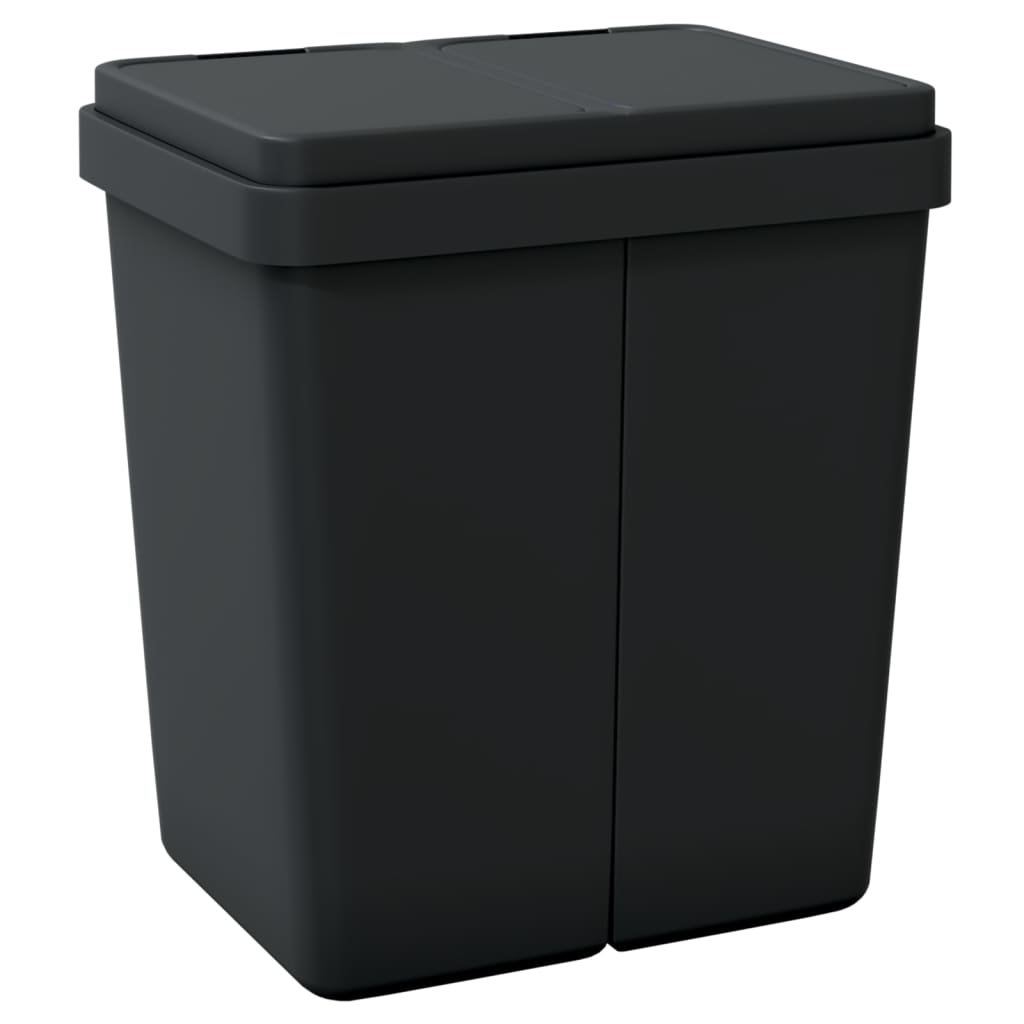vidaXL Podwójny kosz na śmieci, antracytowy, 2x25 L