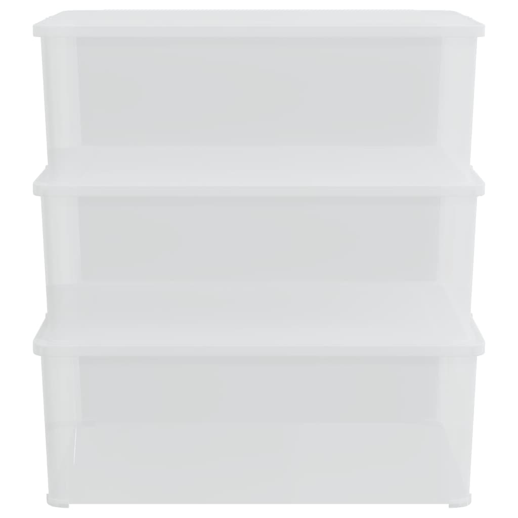vidaXL Plastikowe pojemniki do przechowywania, 3 szt, 10L, sztaplowane