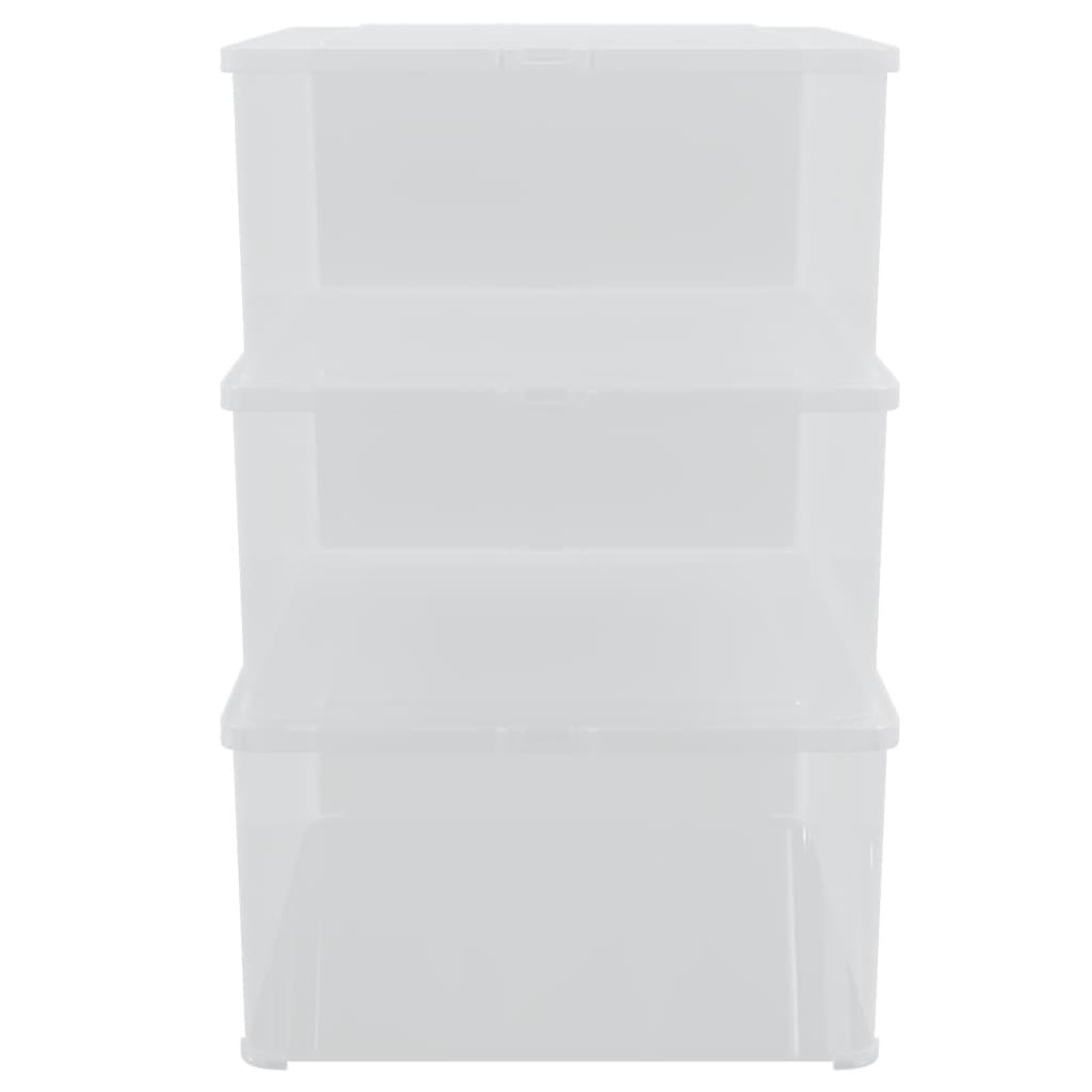 vidaXL Plastikowe pojemniki do przechowywania, 3 szt, 10L, sztaplowane