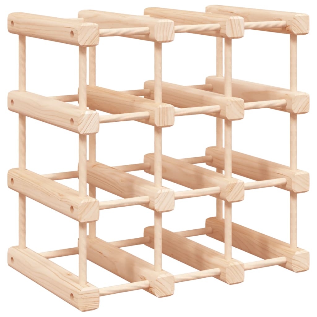 vidaXL Stojak na 12 butelek wina, 36x23x36 cm, lite drewno sosnowe