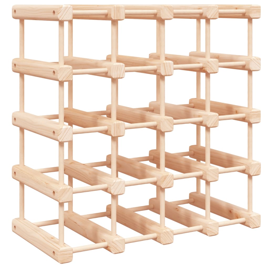 vidaXL Stojak na 12 butelek wina, 46,5x23x46,5 cm, lite drewno sosnowe