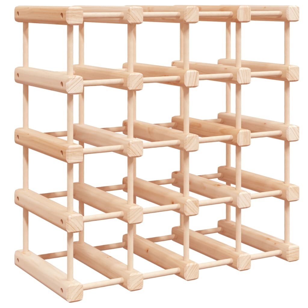 vidaXL Stojak na 12 butelek wina, 46,5x23x46,5 cm, lite drewno sosnowe