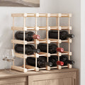 vidaXL Stojak na 12 butelek wina, 46,5x23x46,5 cm, lite drewno sosnowe