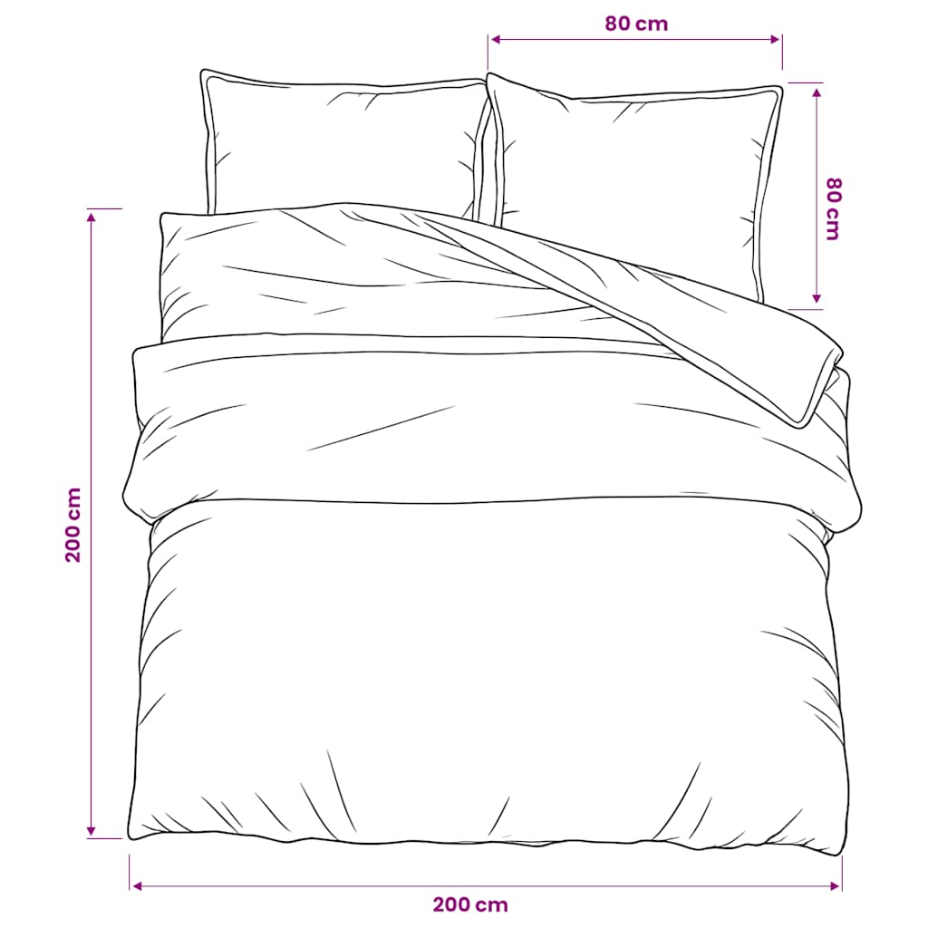 vidaXL Zestaw pościeli, biało-brązowy, 200x200 cm, bawełna