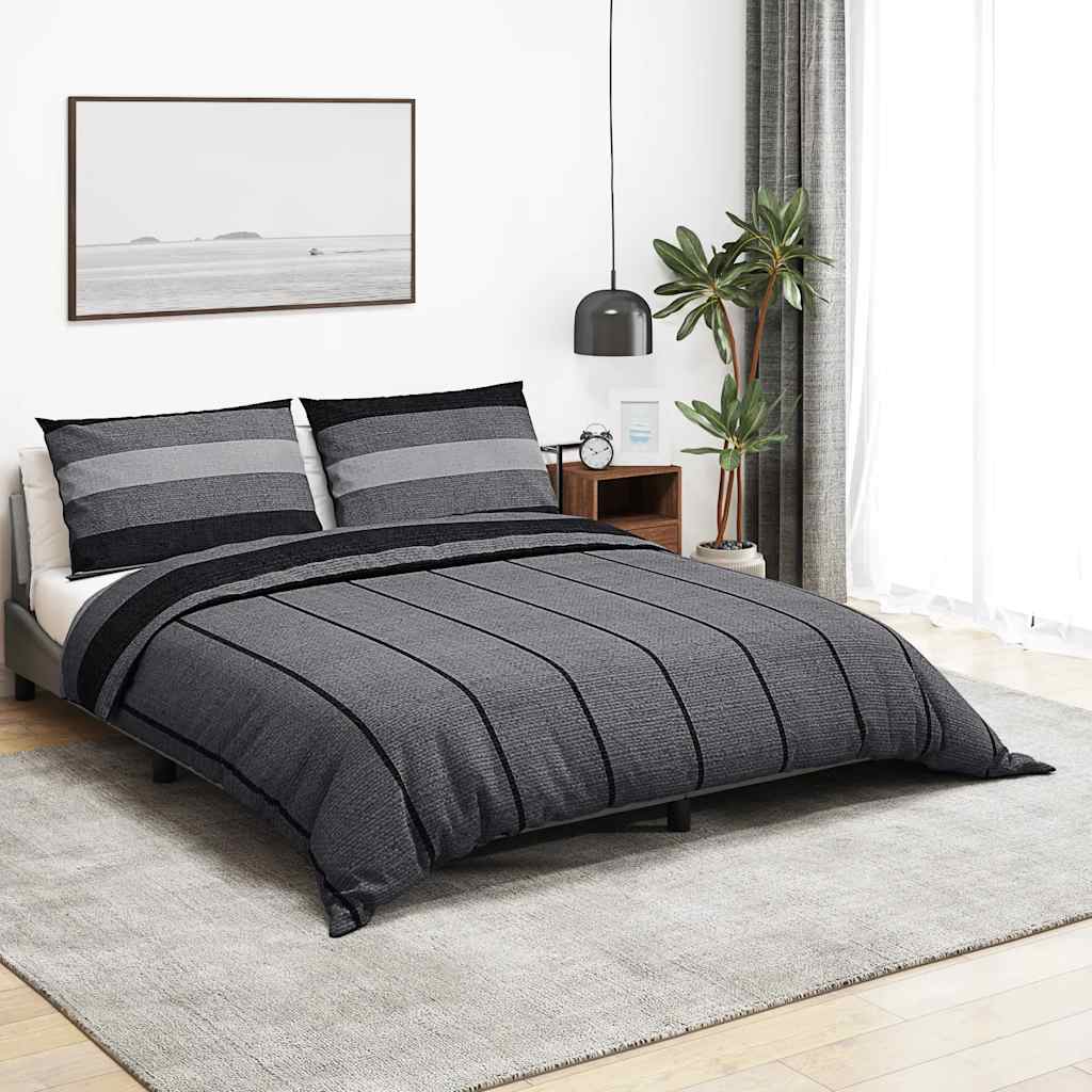 vidaXL Zestaw pościeli, ciemnoszary, 260x220 cm, bawełna