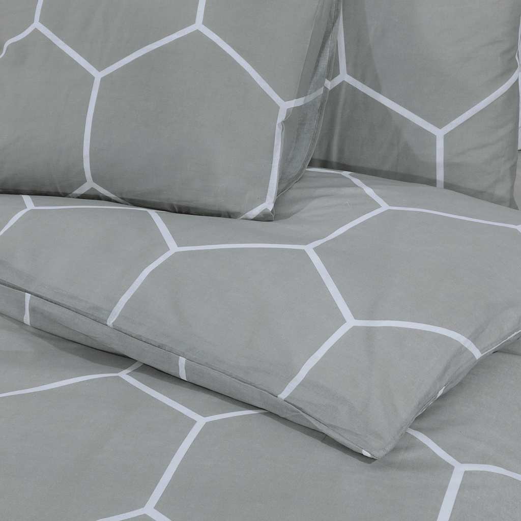 vidaXL Zestaw pościeli, szary, 240x220 cm, bawełna