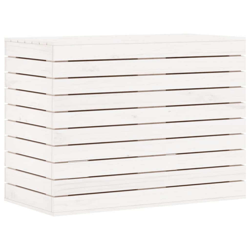 vidaXL Kosz na pranie, biały, 88,5x44x66 cm, lite drewno sosnowe