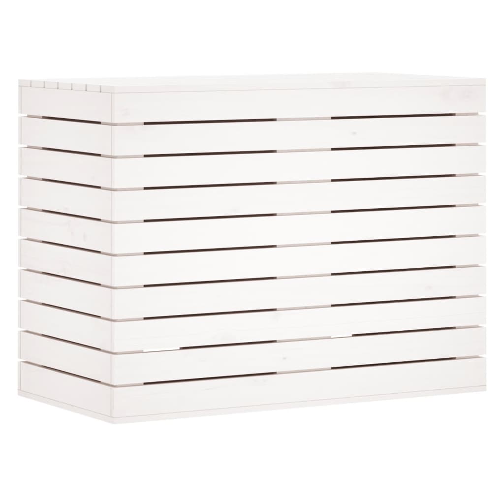 vidaXL Kosz na pranie, biały, 88,5x44x66 cm, lite drewno sosnowe