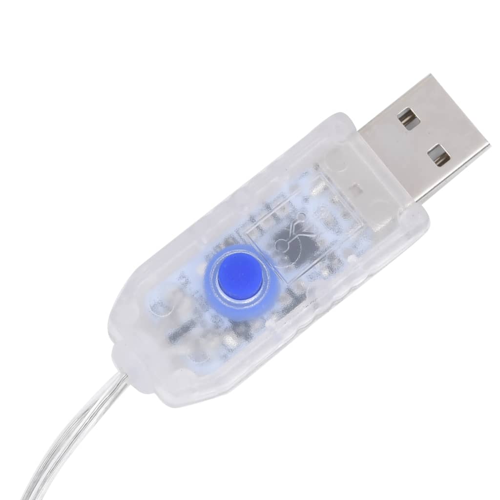 vidaXL Lampki choinkowe, 320 LED, zimne białe światło, 375 cm