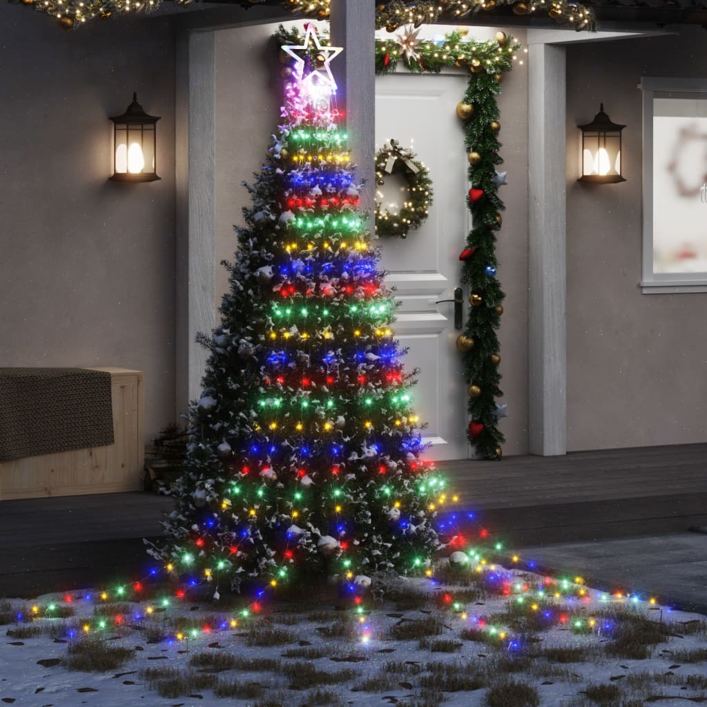 vidaXL Lampki choinkowe, 320 LED, kolorowe, 375 cm