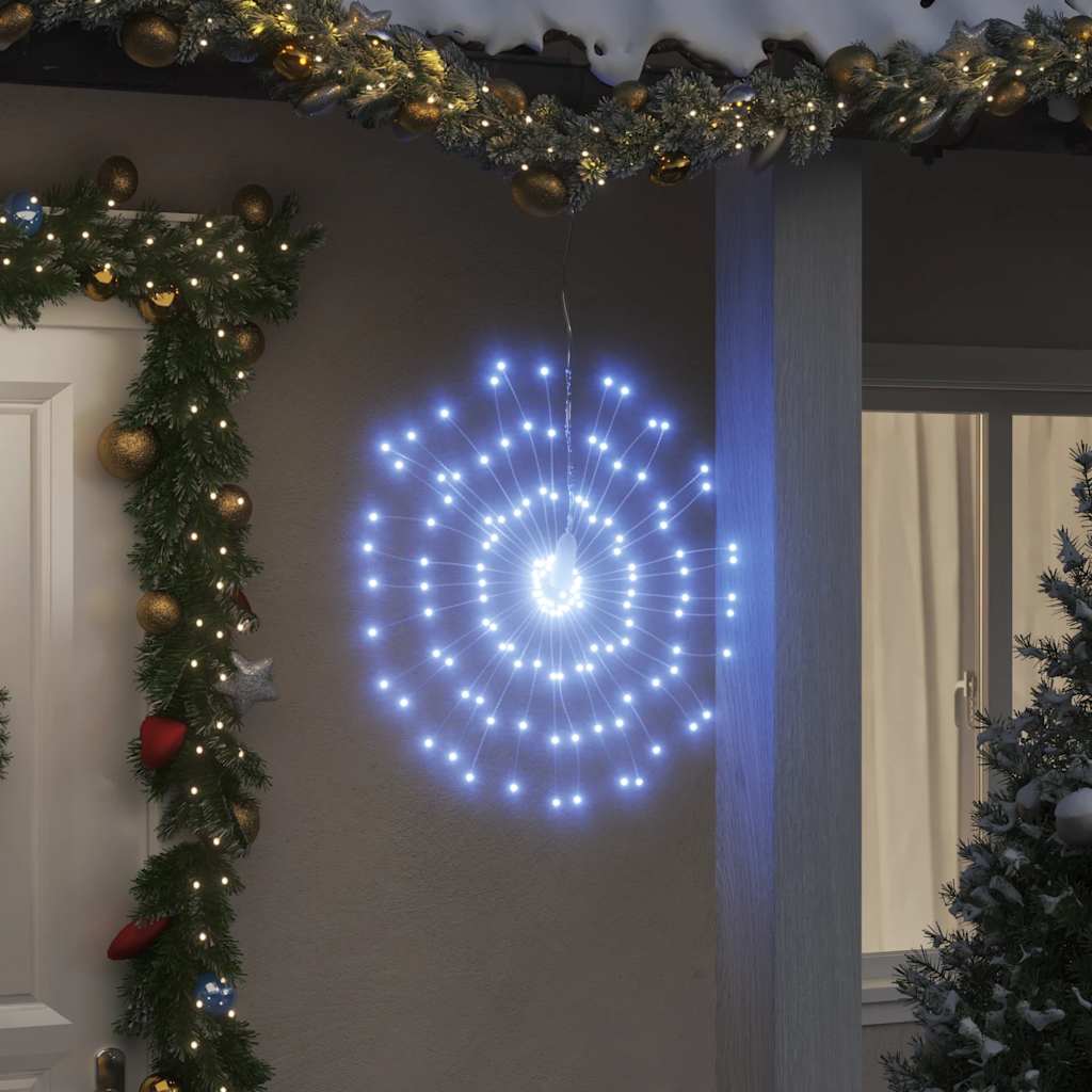 vidaXL Ozdoba świąteczna ze 140 lampkami LED, zimna biel, 17 cm