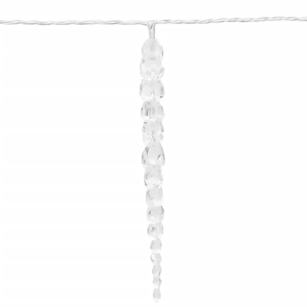 vidaXL Świąteczna lampa sopelkowa 100 diod LED Ciepła biel 10 m Akryl PVC