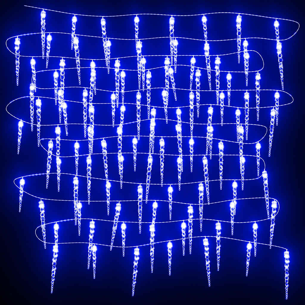 vidaXL Lampki świąteczne w kształcie sopli, 200 LED, niebieskie, 20 m