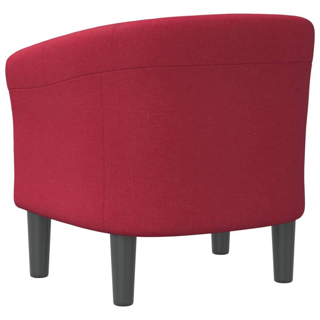 vidaXL Fotel klubowy, winna czerwień, obity tkaniną