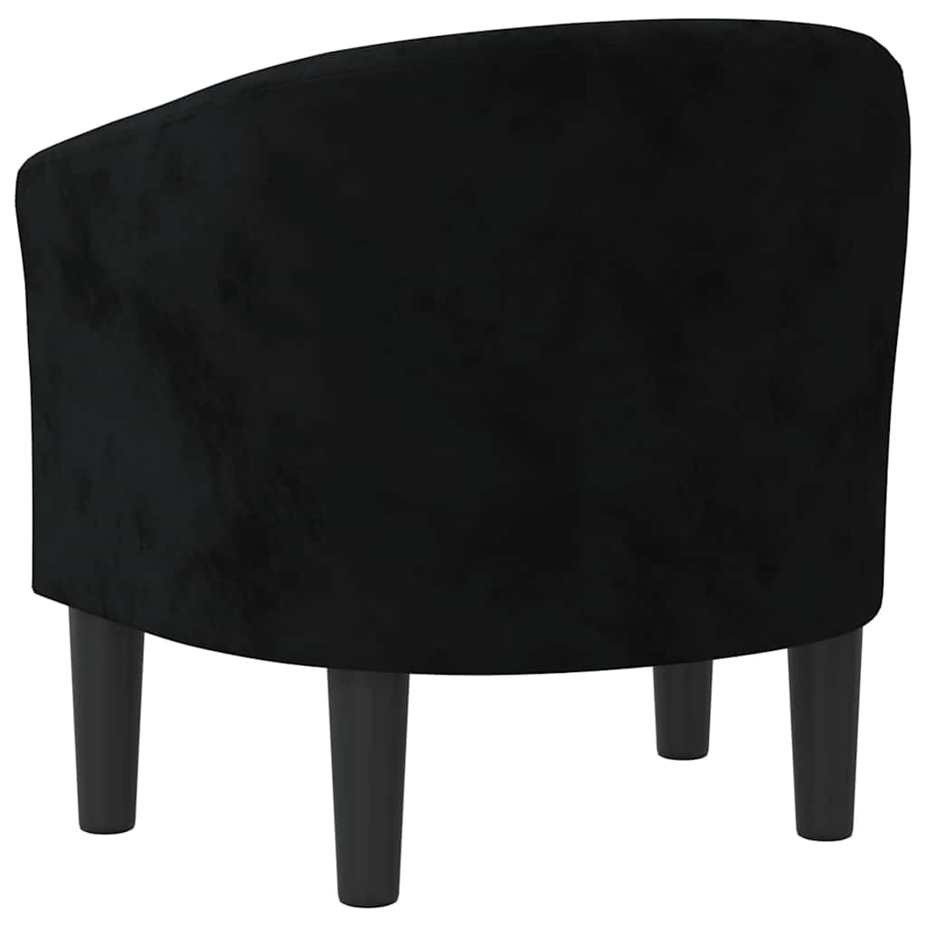 vidaXL Fotel klubowy, czarny, obity aksamitem