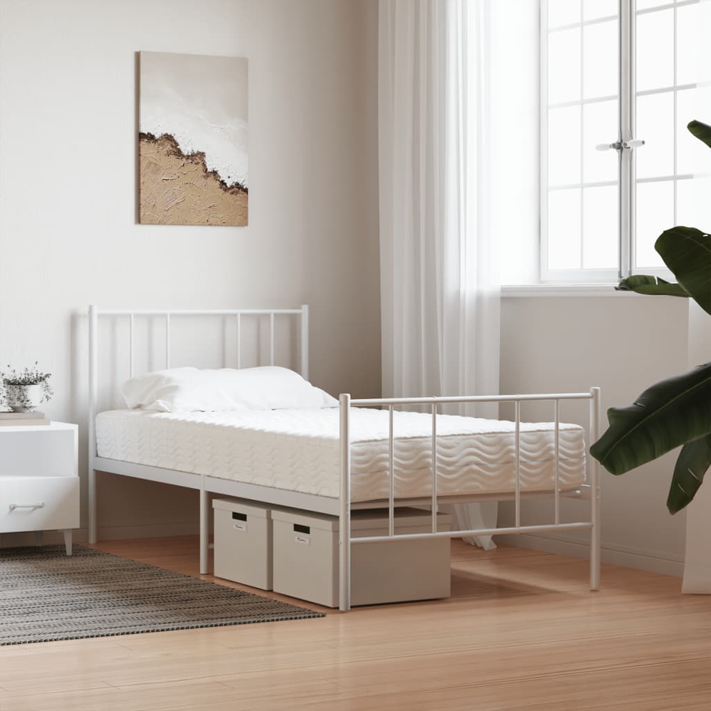 vidaXL Materac piankowy, biały, 90x190 cm, twardość H2/H3