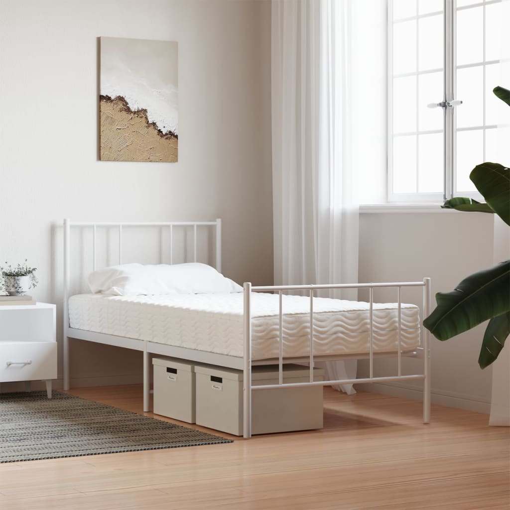 vidaXL Materac piankowy, biały, 100x200 cm, twardość H2/H3