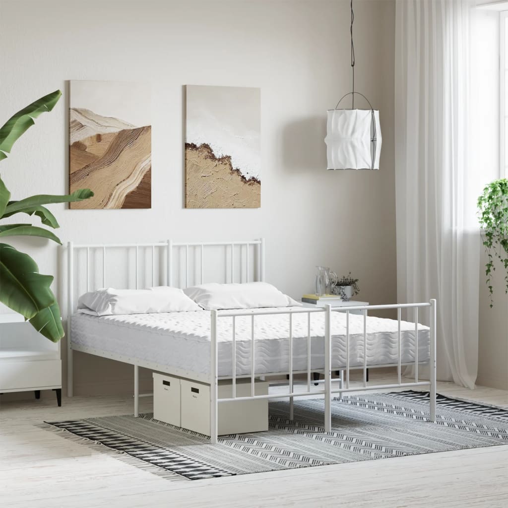 vidaXL Materac piankowy, biały, 140x190 cm, twardość H2/H3
