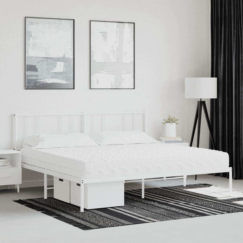 vidaXL Materac piankowy, biały, 200x200 cm, twardość H2/H3