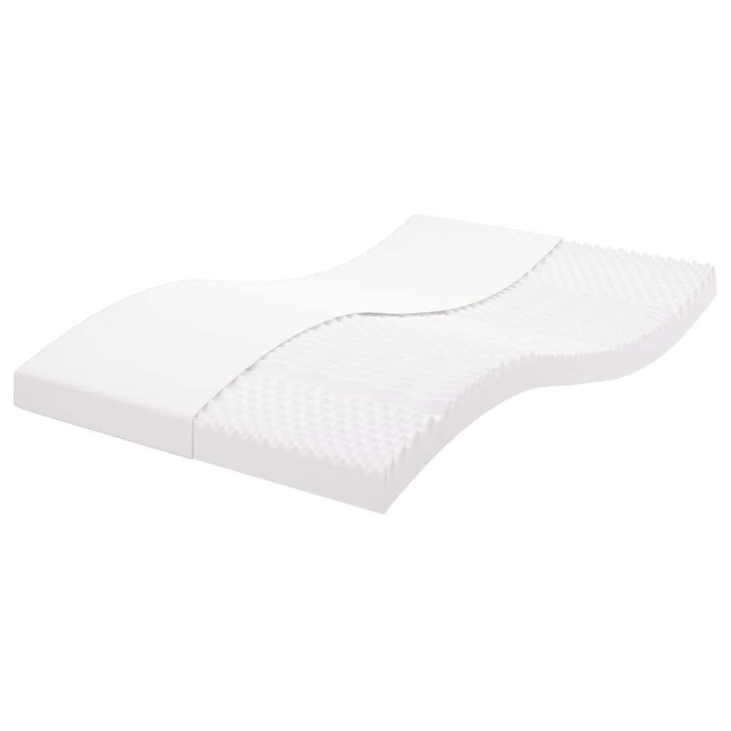 vidaXL Materac piankowy, biały 140x200 cm, 7-strefowy, twardość 20 ILD