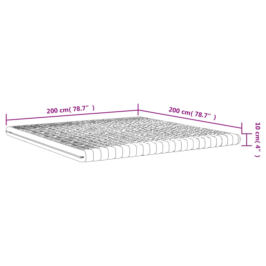 vidaXL Materac piankowy, biały 200x200 cm, 7-strefowy, twardość 20 ILD