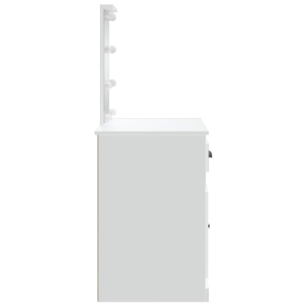 vidaXL Toaletka z lampkami LED, biała, 90x42x132,5 cm