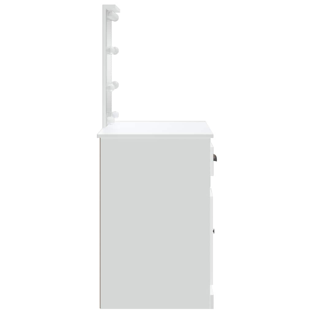 vidaXL Toaletka z lampkami LED, biała, 90x42x132,5 cm