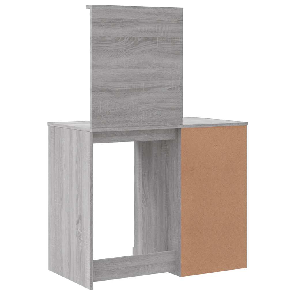 vidaXL Toaletka z lampkami LED, szary dąb sonoma, 90x42x132,5 cm