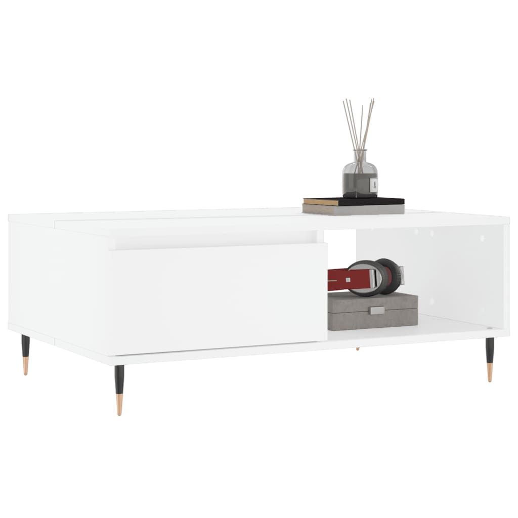 vidaXL Stolik kawowy, biały, 90x60x35 cm, materiał drewnopochodny