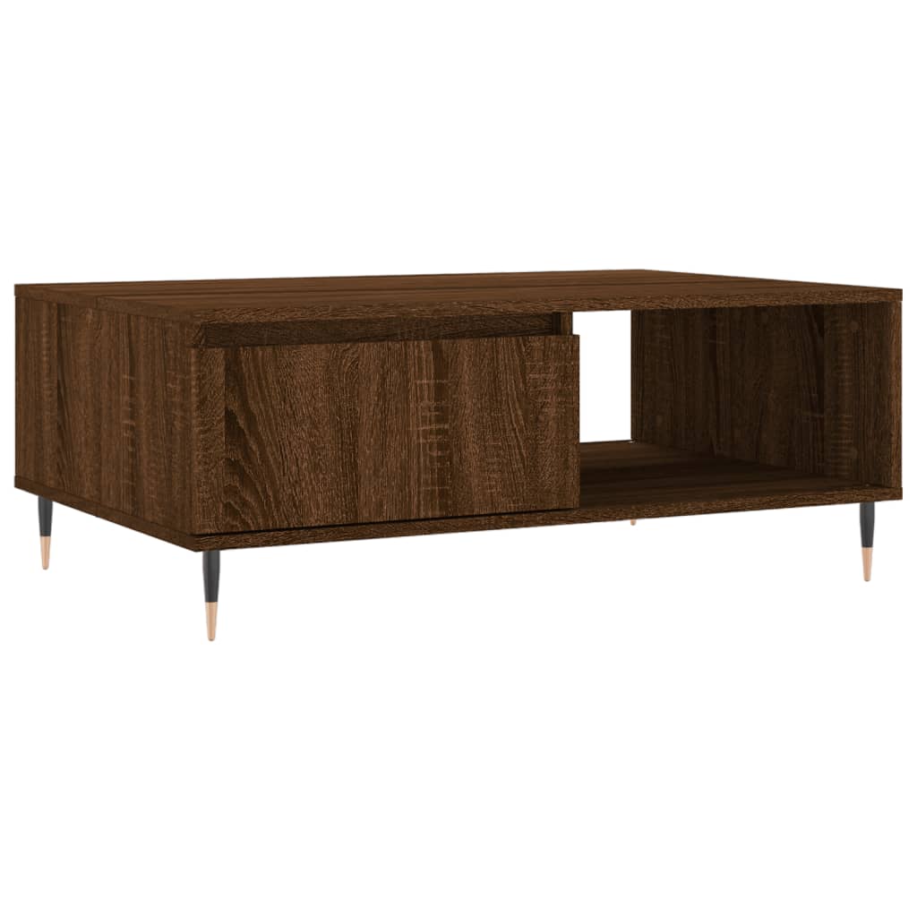 vidaXL Stolik kawowy, brązowy dąb, 90x60x35cm, materiał drewnopochodny