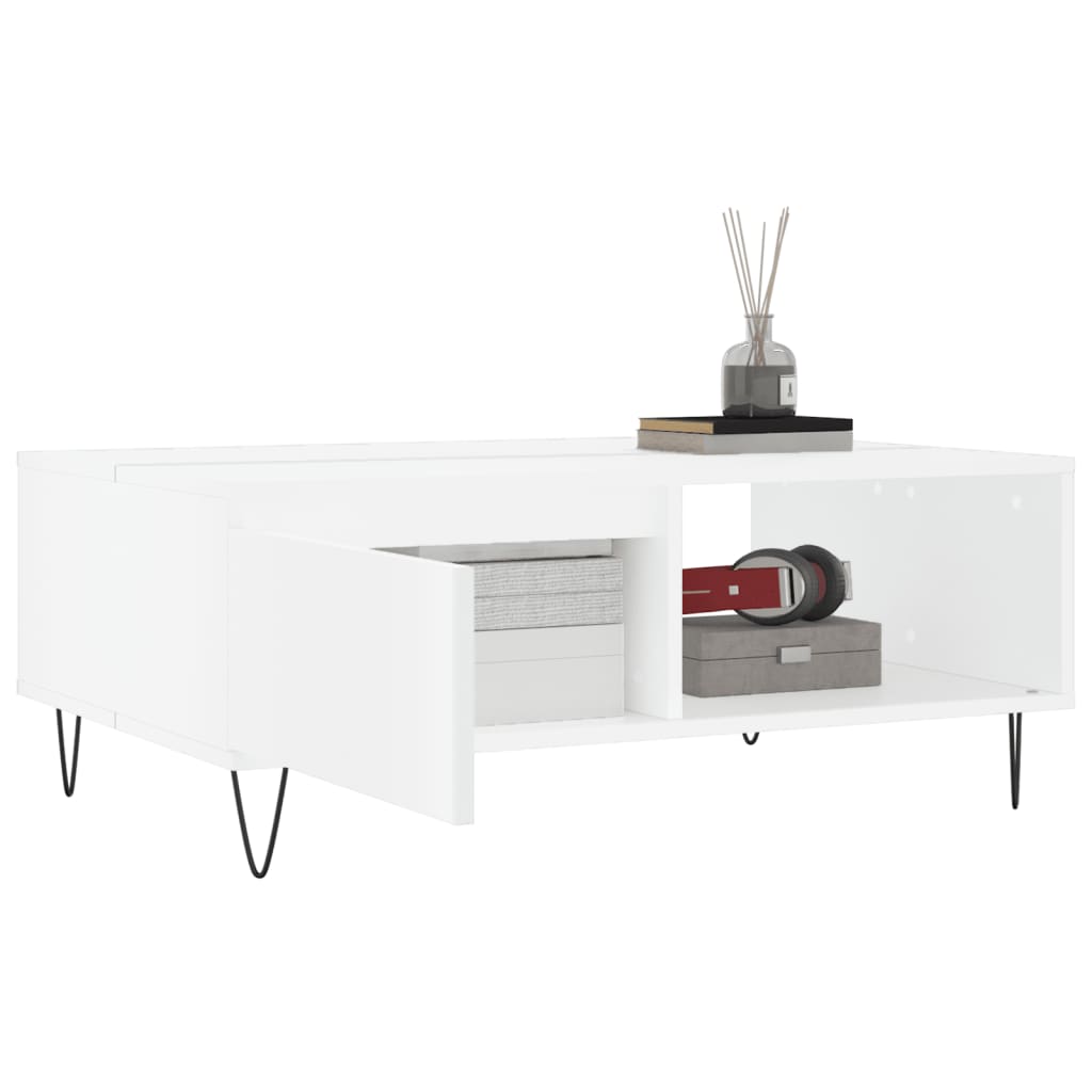 vidaXL Stolik kawowy, biały, 90x60x35 cm, materiał drewnopochodny
