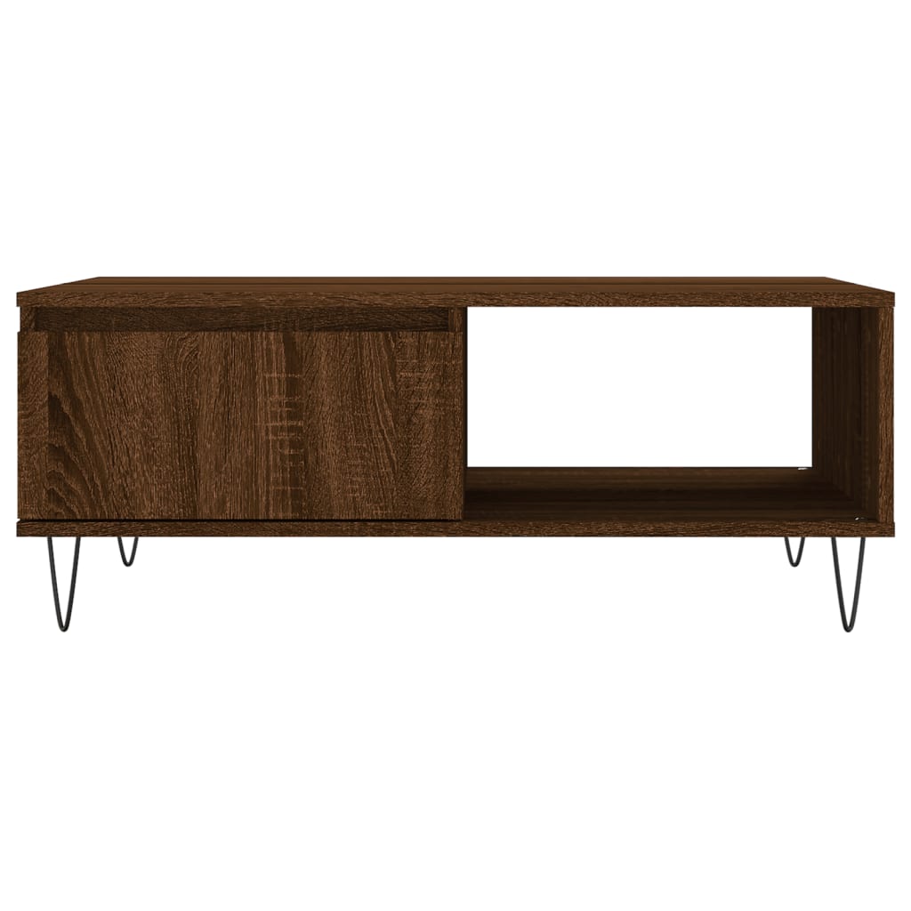 vidaXL Stolik kawowy, brązowy dąb, 90x60x35cm, materiał drewnopochodny