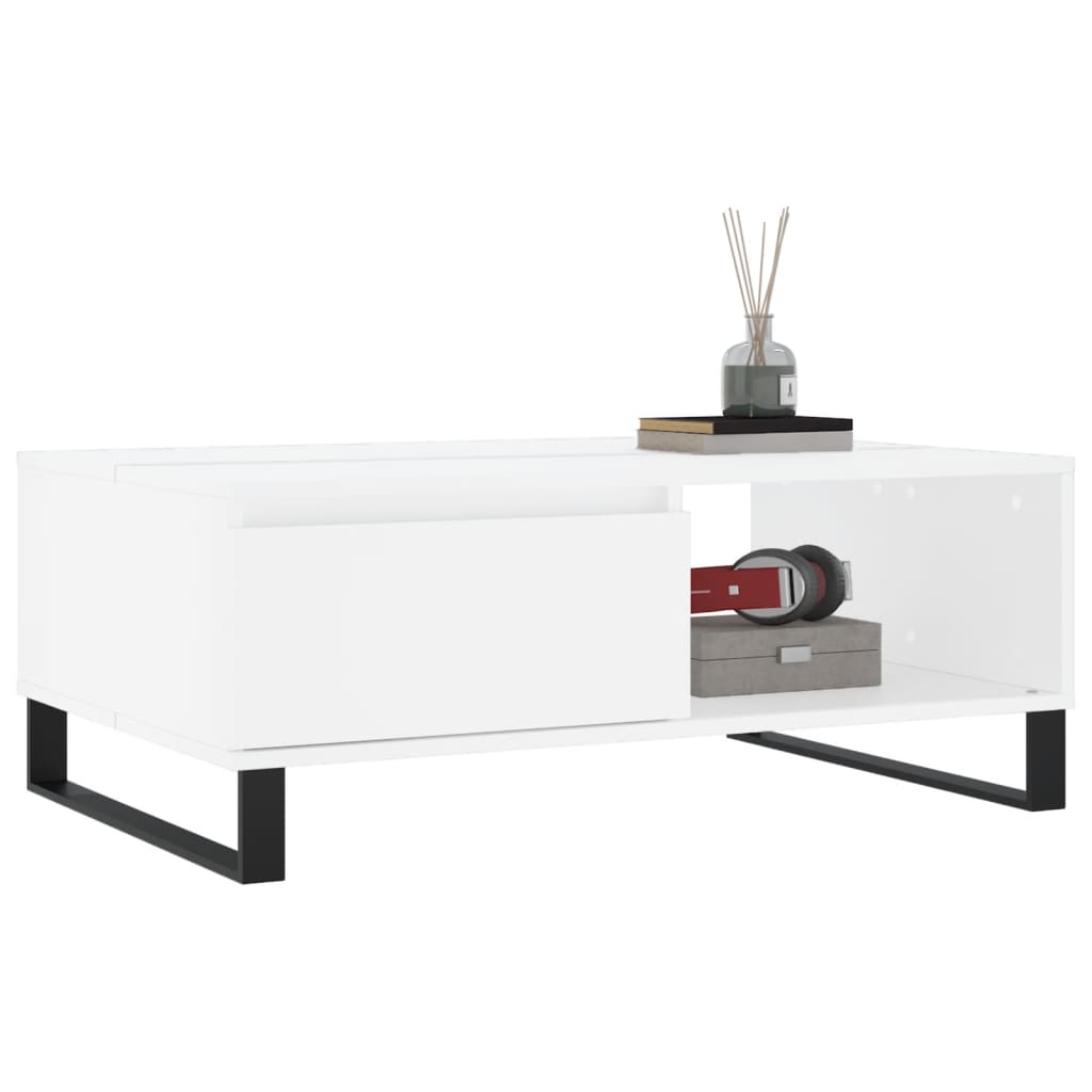 vidaXL Stolik kawowy, biały, 90x60x35 cm, materiał drewnopochodny