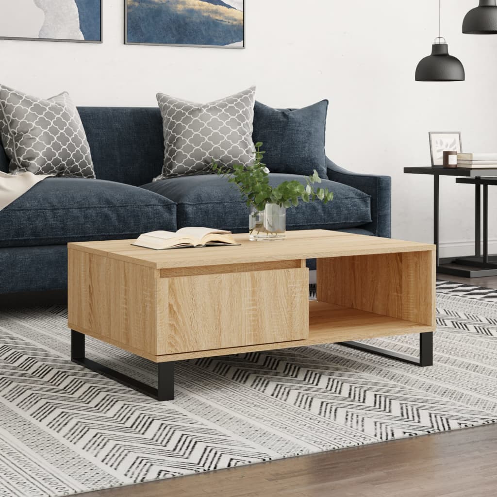 vidaXL Stolik kawowy, dąb sonoma, 90x60x35 cm, materiał drewnopochodny