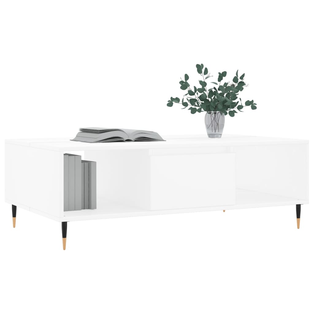 vidaXL Stolik kawowy, biały, 104x60x35 cm, materiał drewnopochodny