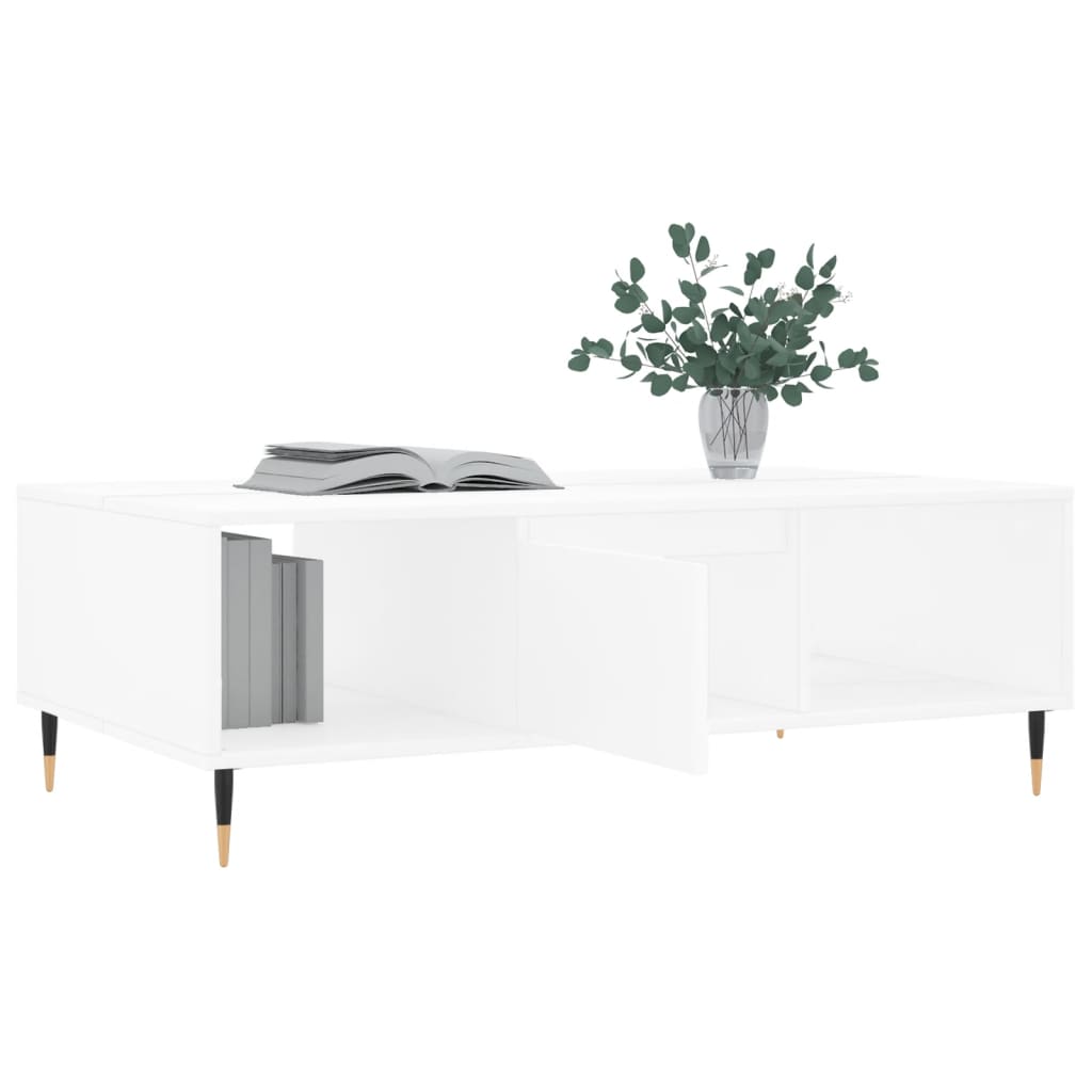 vidaXL Stolik kawowy, biały, 104x60x35 cm, materiał drewnopochodny