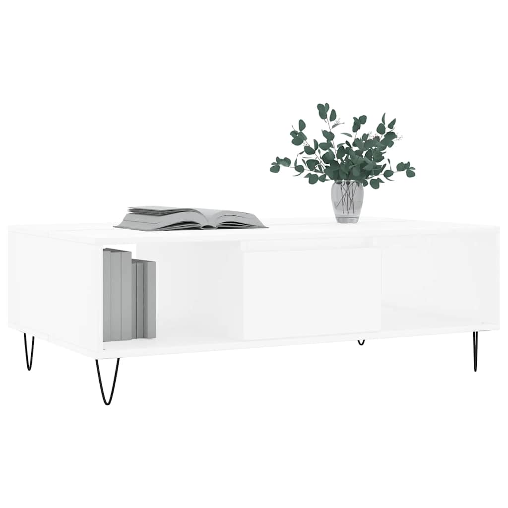 vidaXL Stolik kawowy, biały, 104x60x35 cm, materiał drewnopochodny