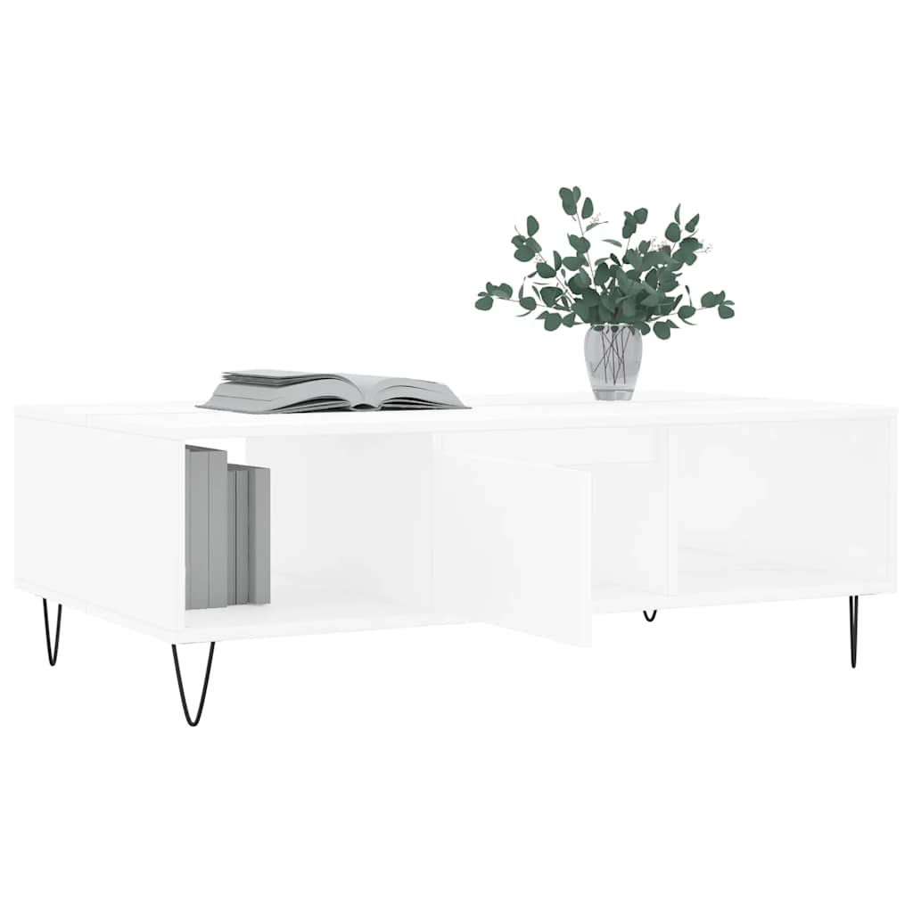 vidaXL Stolik kawowy, biały, 104x60x35 cm, materiał drewnopochodny