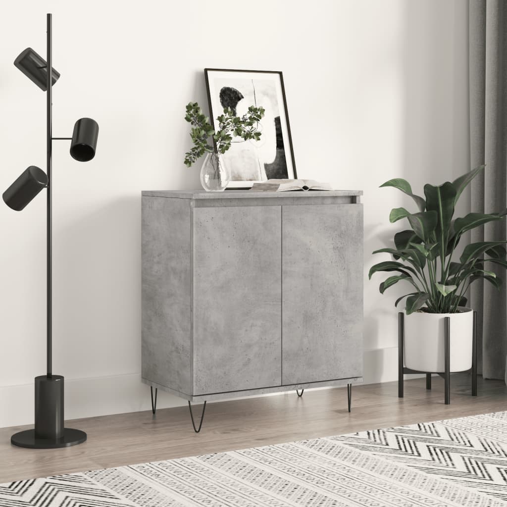 vidaXL Komoda, szarość betonu, 60x35x70 cm, materiał drewnopochodny