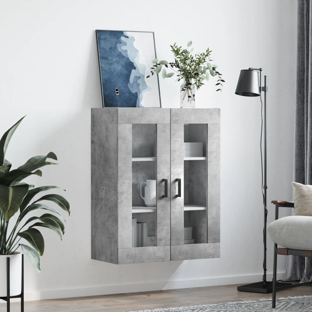 vidaXL Szafka wisząca, szarość betonu, 69,5x34x90 cm
