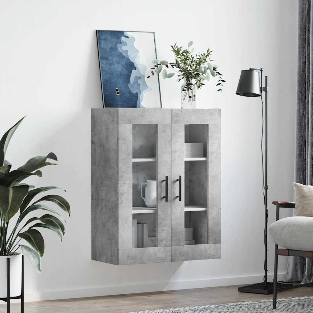 vidaXL Szafka wisząca, szarość betonu, 69,5x34x90 cm