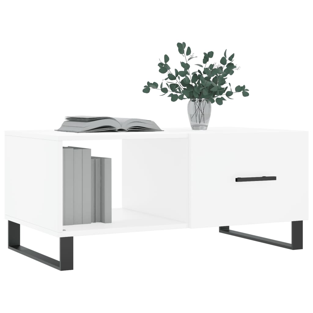 vidaXL Stolik kawowy, biały, 90x50x40 cm, materiał drewnopochodny