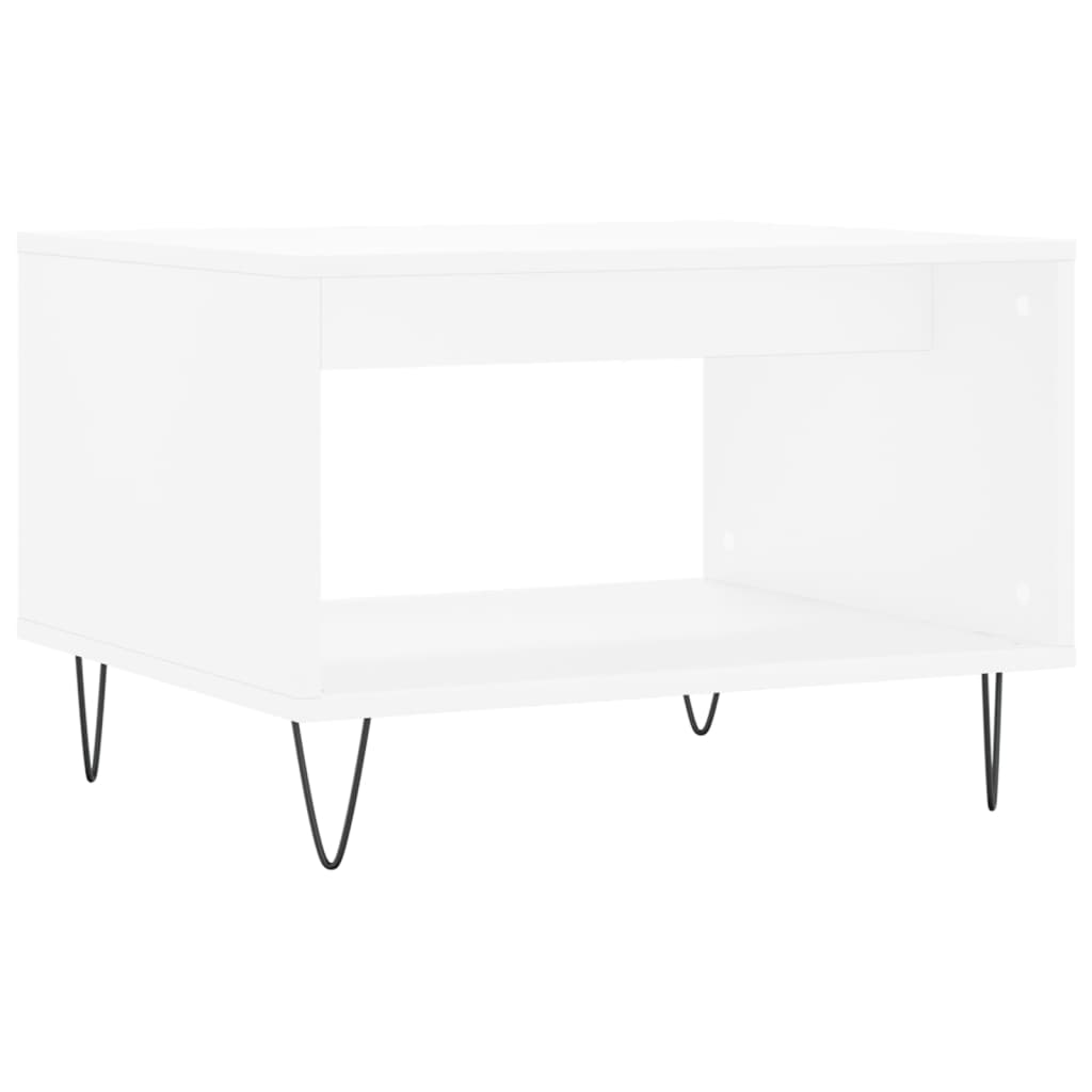 vidaXL Stolik kawowy, biały, 60x50x40 cm, materiał drewnopochodny