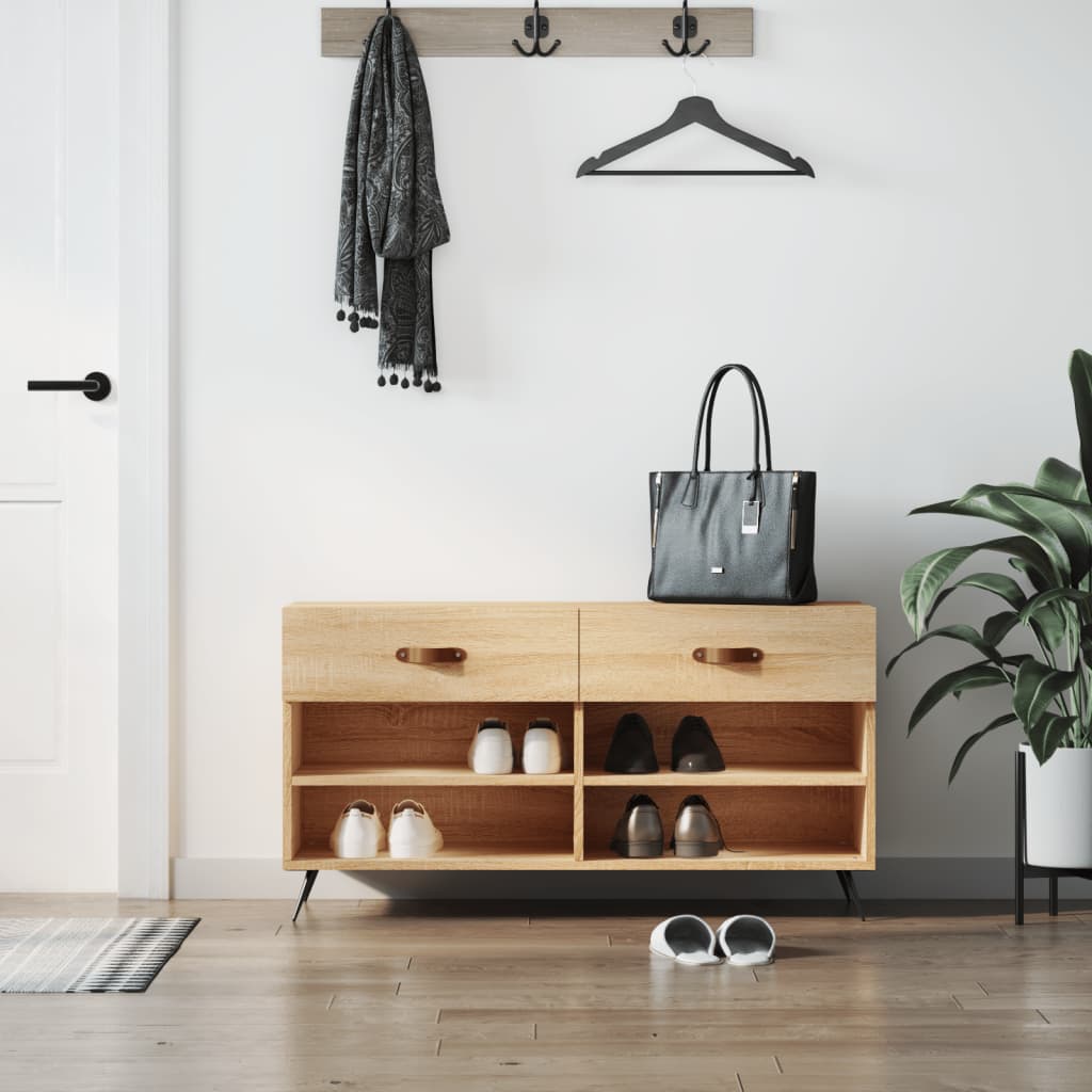vidaXL Ławka z miejscem na buty, dąb sonoma, 102x35x55 cm